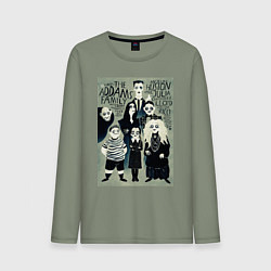 Лонгслив хлопковый мужской The Addams Family I, цвет: авокадо