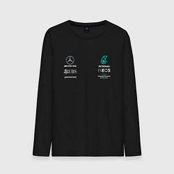 Лонгслив хлопковый мужской Merсedes PETRONAS, цвет: черный