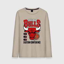 Лонгслив хлопковый мужской Chicago Bulls NBA, цвет: миндальный