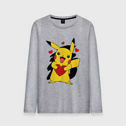 Мужской лонгслив ПИКАЧУ И СЕРДЕЧКО POKENON PIKACHU LOVE