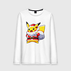 Мужской лонгслив НОВОГОДНИЙ ПИКАЧУ САНТА КЛАУС