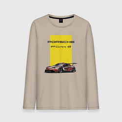 Лонгслив хлопковый мужской Porsche Carrera 4S Motorsport, цвет: миндальный