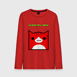 Лонгслив хлопковый мужской Geometry Dash: Cat Skin, цвет: красный