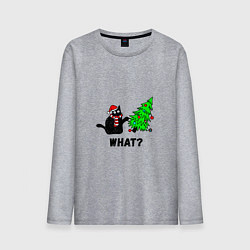 Мужской лонгслив Кот роняет елку