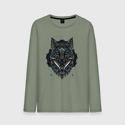 Мужской лонгслив ЭТНИЧЕСКАЯ ЛИСА, АБСТРАКЦИЯ