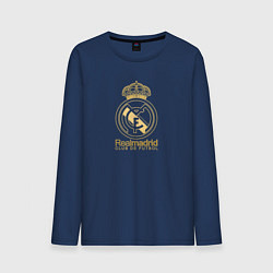 Лонгслив хлопковый мужской Real Madrid gold logo, цвет: тёмно-синий