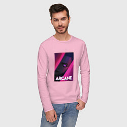 Лонгслив хлопковый мужской Arcane Neon цвета светло-розовый — фото 2