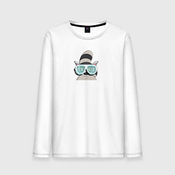 Лонгслив хлопковый мужской Диско Енот, цвет: белый