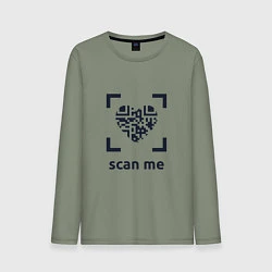 Лонгслив хлопковый мужской Scan Me - Heart, цвет: авокадо