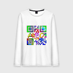 Лонгслив хлопковый мужской Color QR, цвет: белый