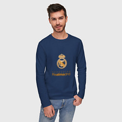Лонгслив хлопковый мужской Real Madrid Logo, цвет: тёмно-синий — фото 2