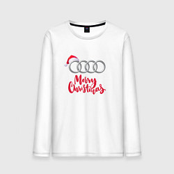 Лонгслив хлопковый мужской AUDI MERRY CHRISTMAS, цвет: белый