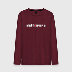 Лонгслив хлопковый мужской Deltarune logo надпись, цвет: меланж-бордовый