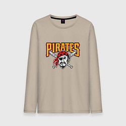 Лонгслив хлопковый мужской Pittsburgh Pirates - baseball team, цвет: миндальный