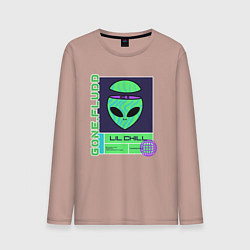 Лонгслив хлопковый мужской GONE FLUDD UFO, цвет: пыльно-розовый
