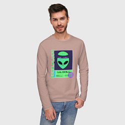 Лонгслив хлопковый мужской GONE FLUDD UFO, цвет: пыльно-розовый — фото 2