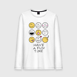 Мужской лонгслив Have a fun time - emoji