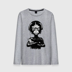 Лонгслив хлопковый мужской Monkey Dj, цвет: меланж