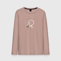 Мужской лонгслив Человечек с пивом для двоих