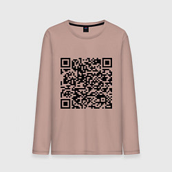 Лонгслив хлопковый мужской QR-код Скала Джонсон, цвет: пыльно-розовый