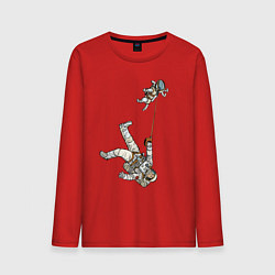 Мужской лонгслив Космическое выгуливание пса