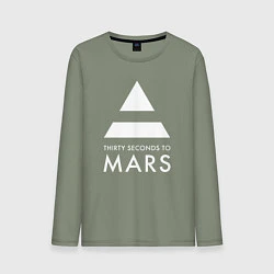 Лонгслив хлопковый мужской 30 Seconds to Mars: 30 секунд, цвет: авокадо