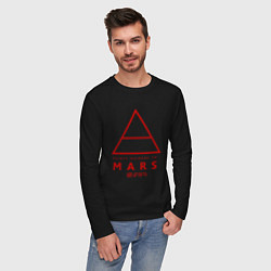 Лонгслив хлопковый мужской 30 Seconds to Mars рок, цвет: черный — фото 2