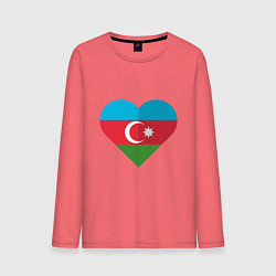 Лонгслив хлопковый мужской Сердце Азербайджана, цвет: коралловый