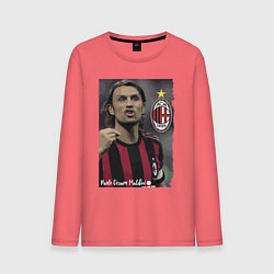 Лонгслив хлопковый мужской Paolo Cesare Maldini - Milan, captain, цвет: коралловый