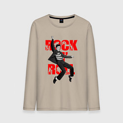 Лонгслив хлопковый мужской Rokc n roll king, цвет: миндальный