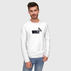 Лонгслив хлопковый мужской Wolf brand, цвет: белый — фото 2