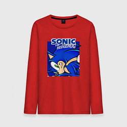 Лонгслив хлопковый мужской Sonic Adventure Sonic, цвет: красный