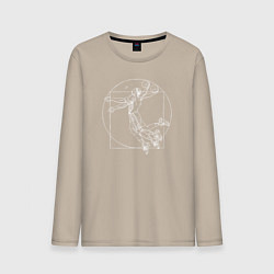 Лонгслив хлопковый мужской Витрувианский баскетболист, цвет: миндальный