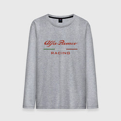 Лонгслив хлопковый мужской Alfa Romeo racing - logo, цвет: меланж