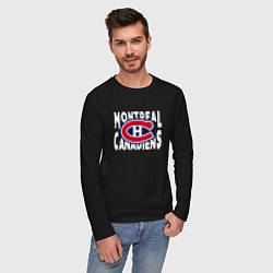 Лонгслив хлопковый мужской Монреаль Канадиенс, Montreal Canadiens, цвет: черный — фото 2