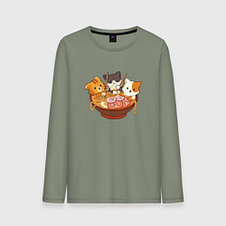 Мужской лонгслив Kawaii Cat Ramen