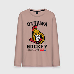 Лонгслив хлопковый мужской OTTAWA SENATORS ОТТАВА СЕНАТОРЗ, цвет: пыльно-розовый