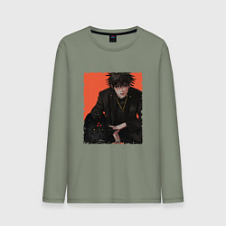 Лонгслив хлопковый мужской Мегуми, цвет: авокадо