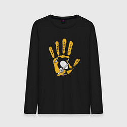 Лонгслив хлопковый мужской Pittsburgh Penguins Питтсбург Пингвинз Кубок Стэнл, цвет: черный