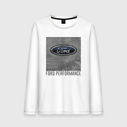 Лонгслив хлопковый мужской Ford Performance, цвет: белый
