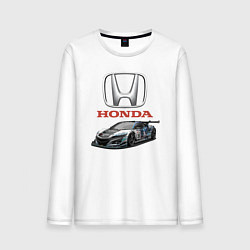 Лонгслив хлопковый мужской Honda Racing team, цвет: белый