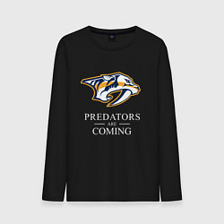 Лонгслив хлопковый мужской Nashville Predators are Coming Нэшвилл Предаторз, цвет: черный