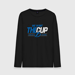 Лонгслив хлопковый мужской Tampa Bay Lightning We want the cup Тампа Бэй Лайт, цвет: черный