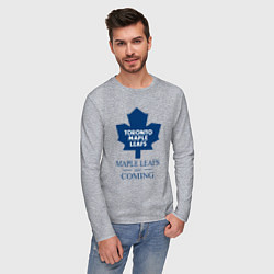 Лонгслив хлопковый мужской Toronto Maple Leafs are coming Торонто Мейпл Лифс, цвет: меланж — фото 2