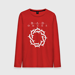 Лонгслив хлопковый мужской Bad Omens logo, цвет: красный