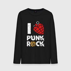 Лонгслив хлопковый мужской I LOVE PUNK ROCK, цвет: черный