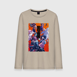 Лонгслив хлопковый мужской Akudama team, цвет: миндальный