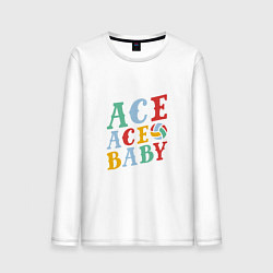 Лонгслив хлопковый мужской Ace Ace Baby, цвет: белый