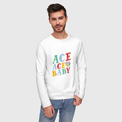 Лонгслив хлопковый мужской Ace Ace Baby, цвет: белый — фото 2
