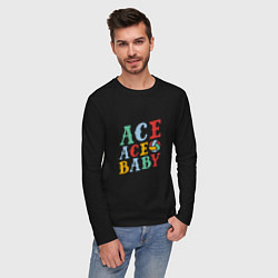 Лонгслив хлопковый мужской Ace Ace Baby, цвет: черный — фото 2